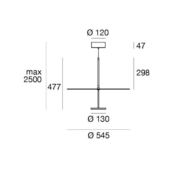  Linea Light Żyrandol Led Stilo_p, Biała, ø 55 Cm, Ip40 