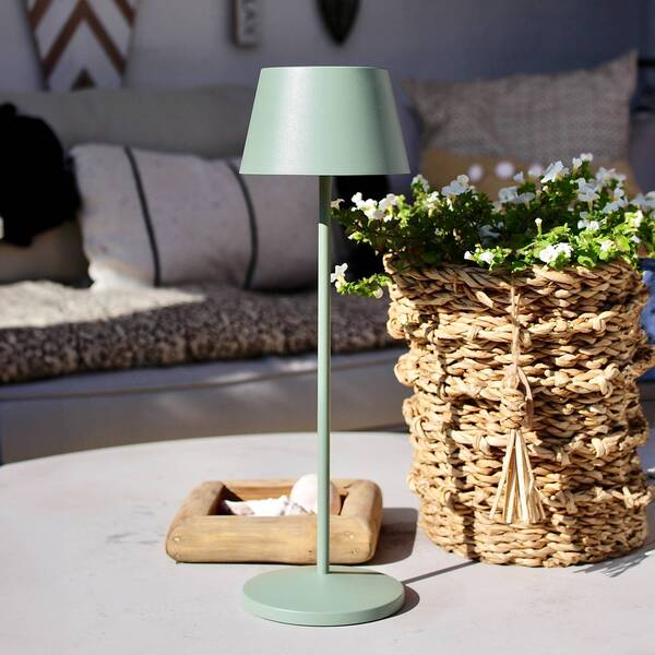  Loom Design Loom Design Akumulatorowa Lampa Tarasowa Led Modi Zielono-szara 36 Cm Cct 