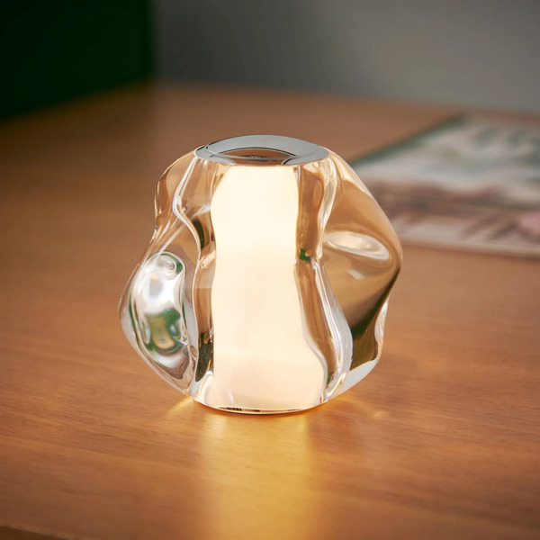  Loom Design Loom Design Lampa Stołowa Led Z Akumulatorem Ice Ball, Chrom, ø 10,5 Cm 