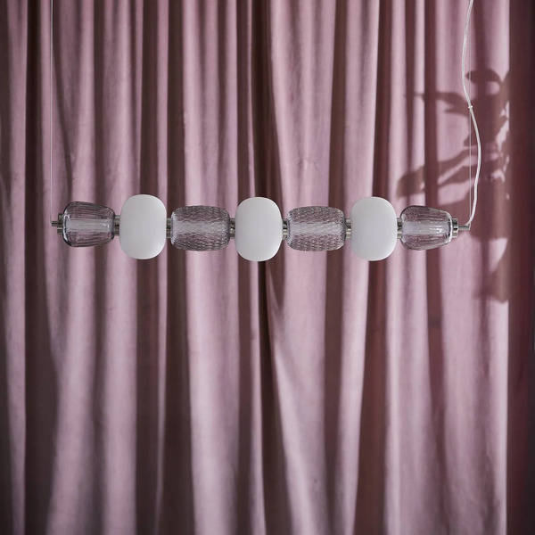  Loom Design Loom Design żyrandol Led Pearl 7, Szara/chromowana, Szkło, 110 Cm 