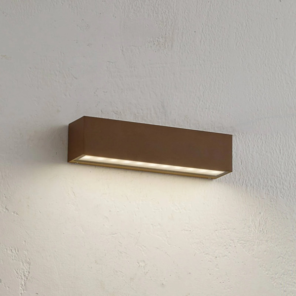  Lucande Lucande Kinkiet Zewnętrzny Led Lengo, 25 Cm, Brązowy, Down, 3000k 