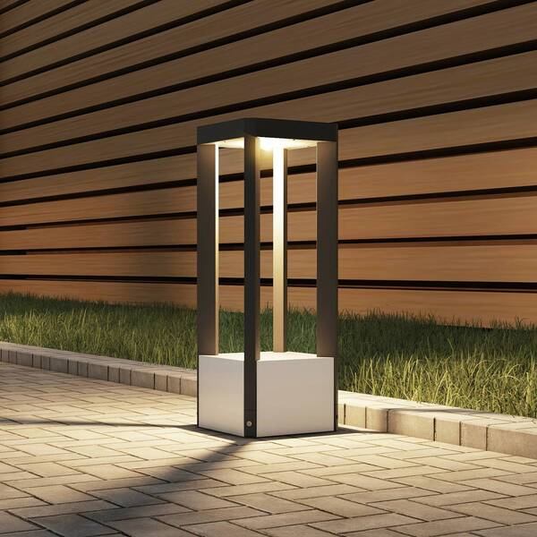  Lucande Słupek Oświetleniowy Led Kalisa, Ip65, 42 Cm, Szary, Metalowy 