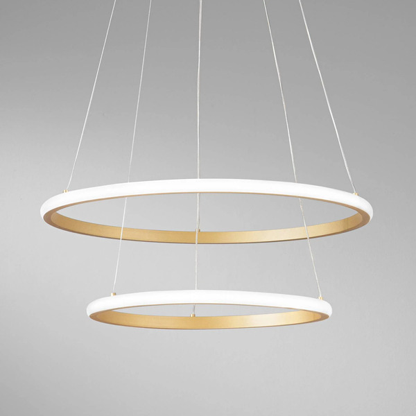  Luce Ambiente Design Lampa Wisząca Led Axis, ø 60/40 Cm, Złoty Metal Cct, Rgb 