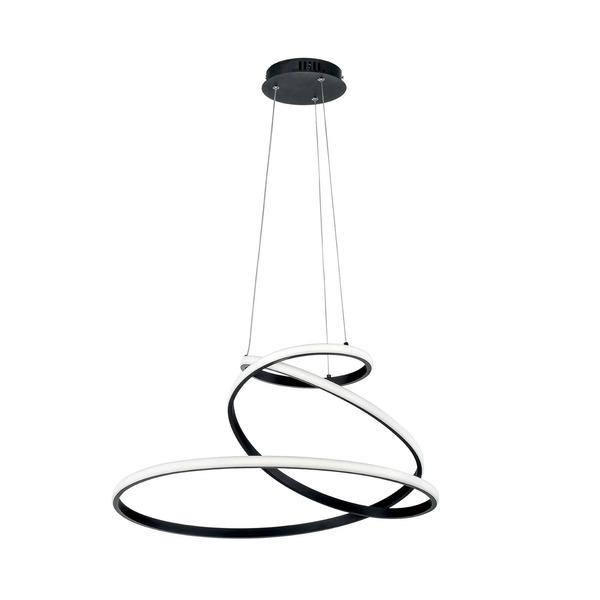  Luce Ambiente Design Żyrandol Led Coaster, Czarna, ø 60 Cm, Metal, Cct 