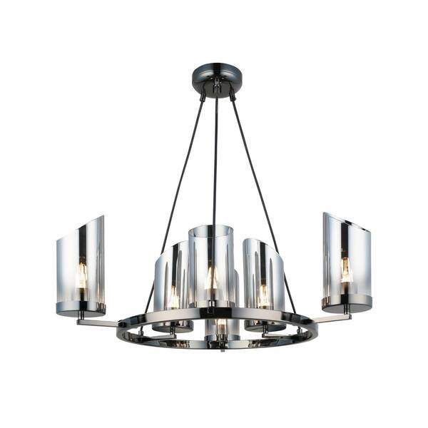  Lucea Żyrandol Padrela, ø 68 Cm, Czarno-chromowany, 6-punktowy 