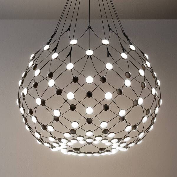  Luceplan Żyrandol Led Luceplan Mesh ø 80 Cm, Zawieszenie 1 M 