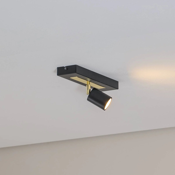  Luminex Reflektor Sufitowy Rodez, Czarny/złoty, Długość 30 Cm, Stal 