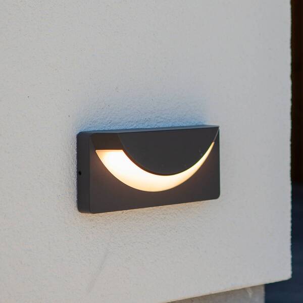  Lutec Kinkiet Zewnętrzny Led Lups, Ciemnoszary, Szerokość 23 Cm, Ip54 