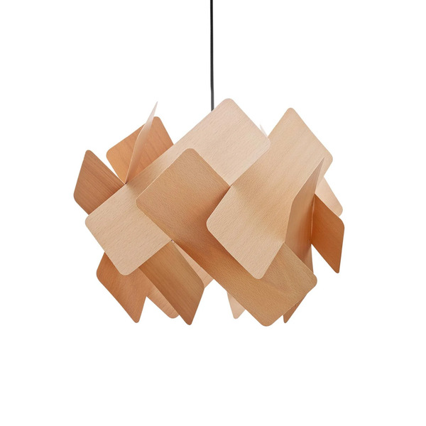  Lzf Lamps Lampa Wisząca Lzf Escape, Buk/nikiel, ø 30 Cm, Drewno 