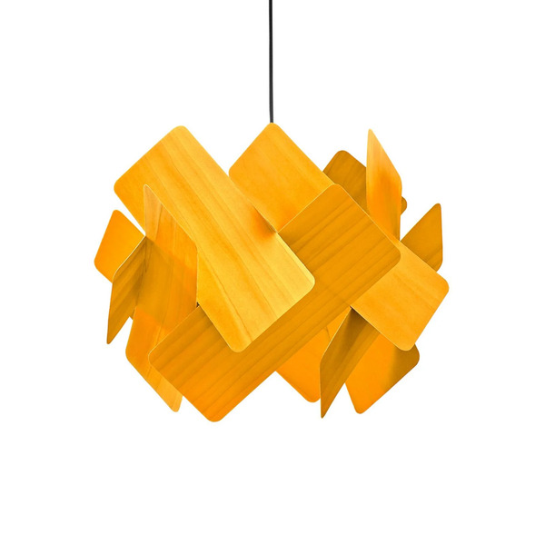  Lzf Lamps Lampa Wisząca Lzf Escape, żółta/niklowa, ø 30 Cm, Drewno 