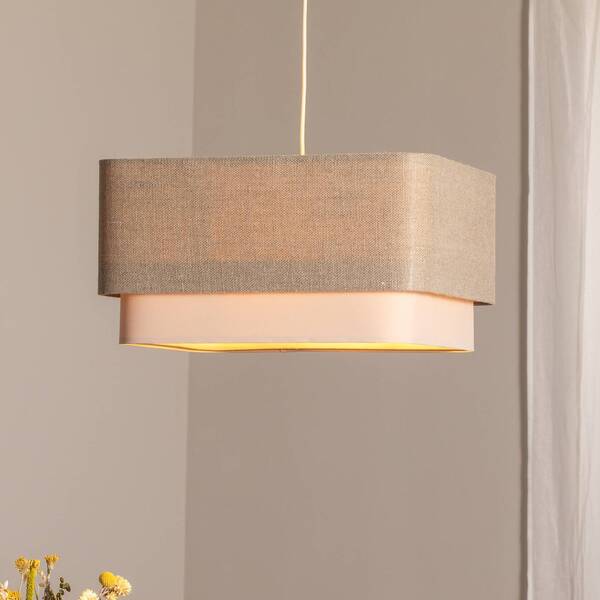  Maco Design Lampa Wisząca Kwadro Duo, Kremowy/beżowy, 50x50cm, Len 