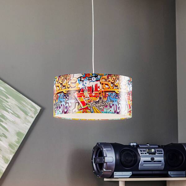  Maco Design Żyrandol Graffiti Z Kolorowym Nadrukiem Fotograficznym 