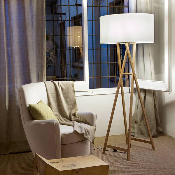  Marset Marset Cala P165 Lampa Stojąca, Dąb/perła Biała 