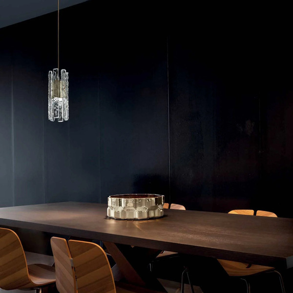 Masiero Lampa Wisząca Led Vegas Single Round, ø 12 Cm, Szkło Kryształowe 