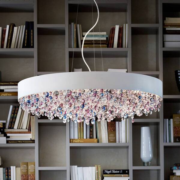  Masiero Lampa Wisząca Ola S6/60 Białe/kolorowe Kryształy 