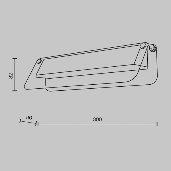  Maytoni Kinkiet Led Flat, Szary/mosiężny, Szerokość 30 Cm, Szkło/metal 