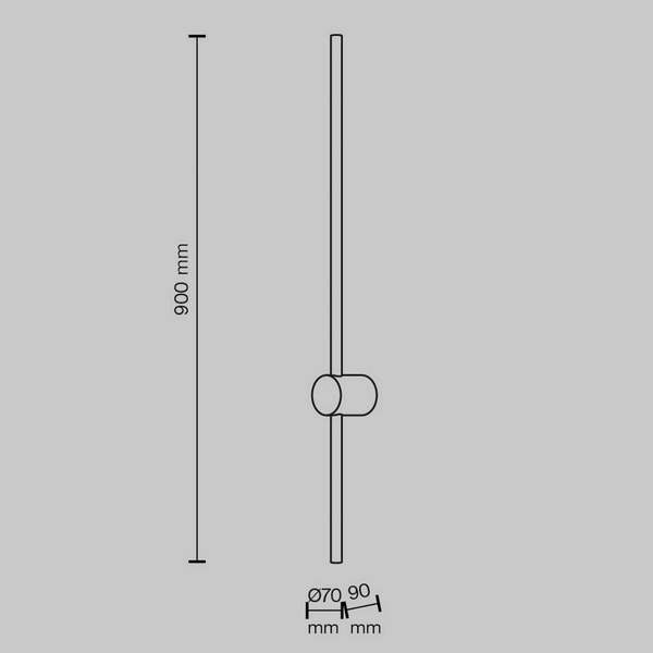  Maytoni Maytoni Kinkiet Led Light Stick, Czarny, Wysokość 90 Cm 
