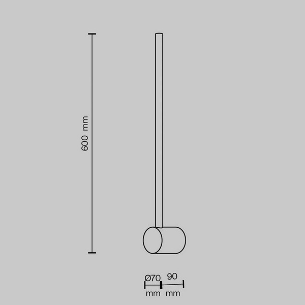  Maytoni Maytoni Kinkiet Led Light Stick, Czarny, Wysokość 60 Cm 
