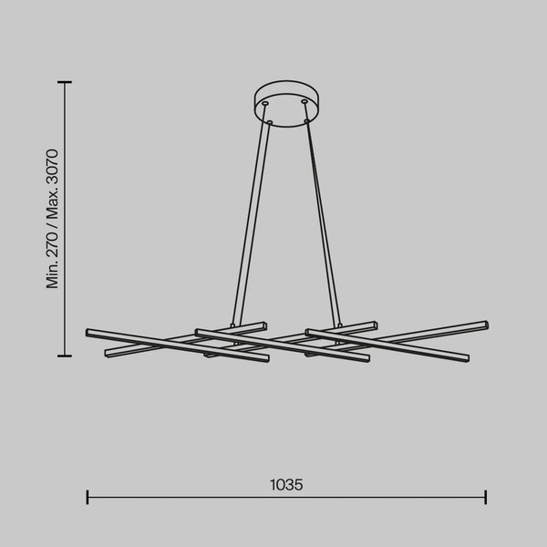  Maytoni Maytoni żyrandol Led Halo, Czarny, Długość 103,5 Cm 