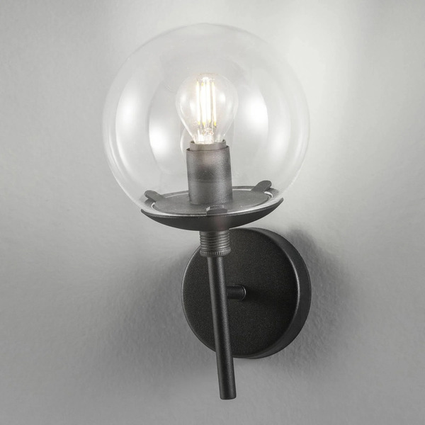  Metallux Lampa ścienna Global ø 15 Cm Czarna 