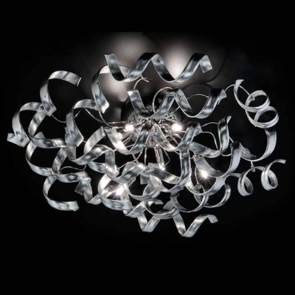  Metallux Lśniąca Lampa Sufitowa Silver 