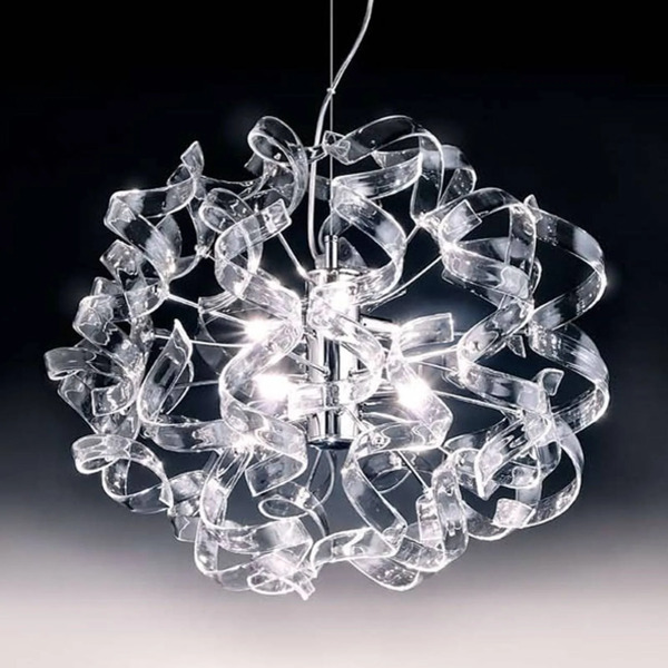  Metallux Lśniąca Lampa Wisząca Crystal, Owal 