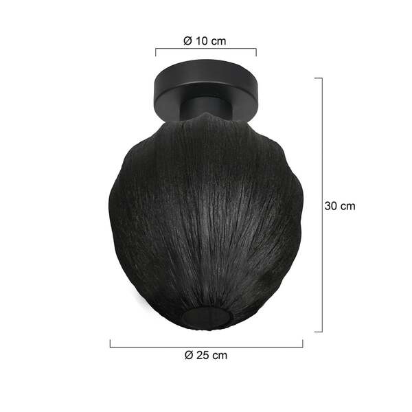  Mexlite Lampa Sufitowa Bloeba, Czarna, ø 25 Cm, Len/metal 