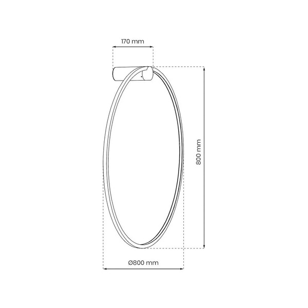  Milagro Lighting Kinkiet Led Saturno, Czarny, ø 80 Cm, Metal, 4000 K 