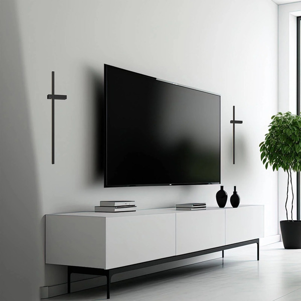  Milagro Lighting Kinkiet Led Vision, Wysokość 60 Cm, Metal, Czarny, 3000 K 