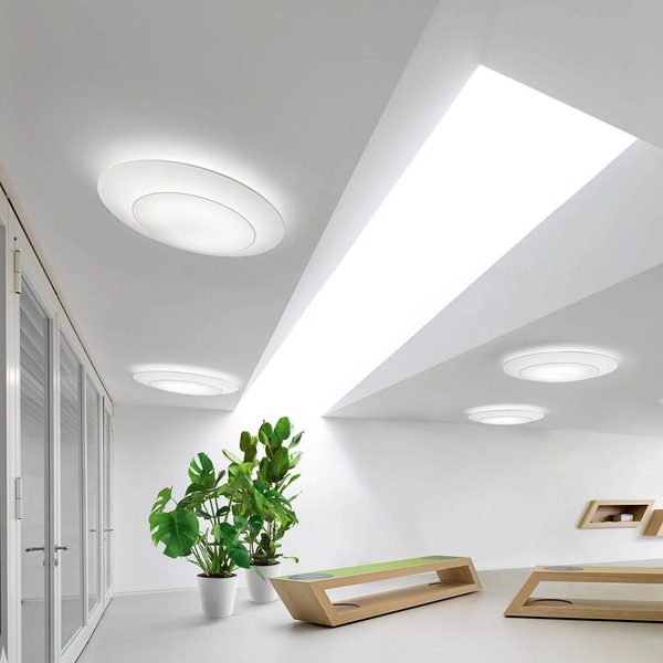  Modo Luce Modo Luce Ring Tonda Lampa Sufitowa Triac Biały ø65cm 