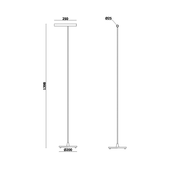  Molto Luce Lampa Stojąca Led Molto Luce Meyjo F, Czarny/złoty, Aluminium 