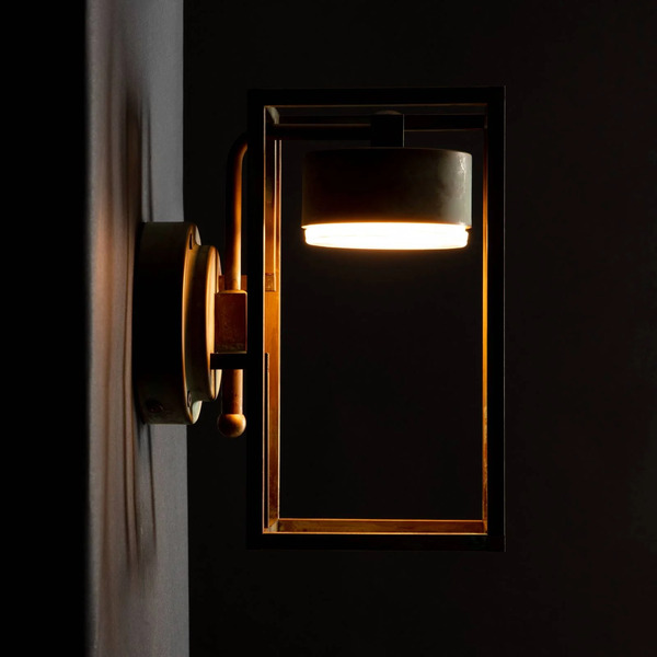  Moretti Luce Kinkiet Led Cubic 3372 Mosiądz Antyczny/opal 