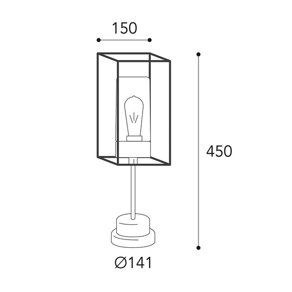  Moretti Luce Lampa Cokołowa Cubic³ 3369 Mosiądz Antyk/opal 