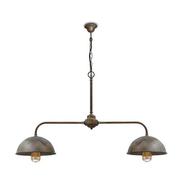  Moretti Luce Lampa Wisząca Circle W Mosiądzu Antyk, 2-punktowa 