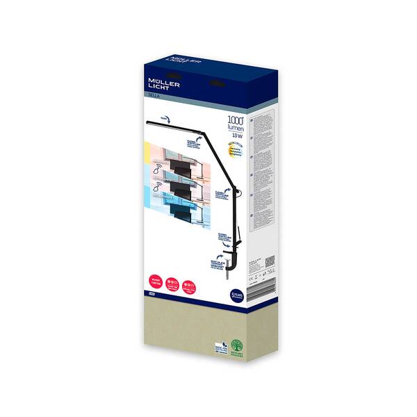  Müller-licht Lampa Stołowa Led Sella Zacisk Cct Czarna 