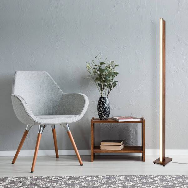  Näve Lampa Stojąca Led Madera Wygląd Drewna ściemniana 