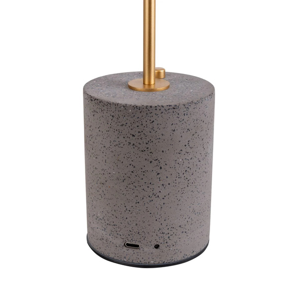  Näve Lampa Stołowa Led Seta, Cement, Klosz Szary 