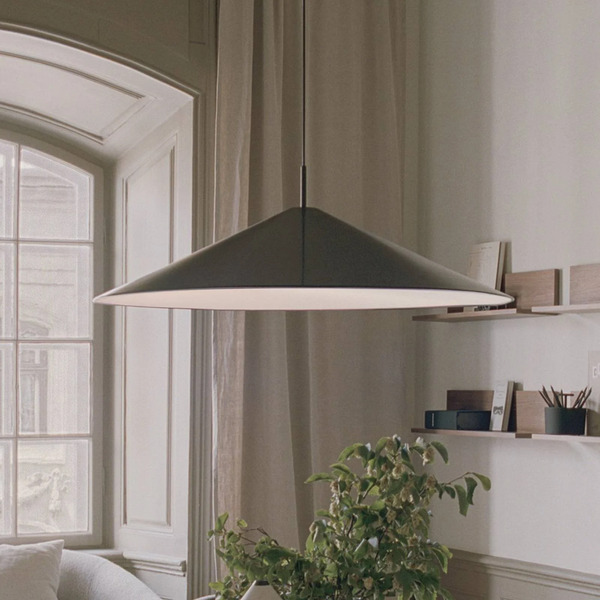  New Works Lampa Wisząca New Works Led Brolly, ø 90 Cm, Czarna, Aluminium 