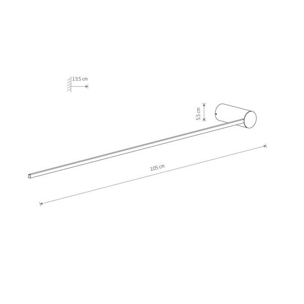  Nowodvorski Lighting Kinkiet Led, Ramię L, Wysokość 105 Cm, Czarny, Metal 