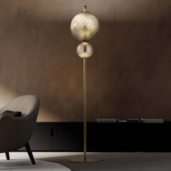  Olev Olev Lampa Stojąca Led Terra&luna, Brązowa, Metal/szkło 184 Cm 927 