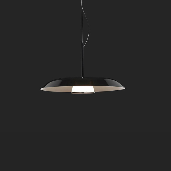  Oluce Oluce Żyrandol Led Iride, ø 55 Cm, Czarny, Metal, Szkło 