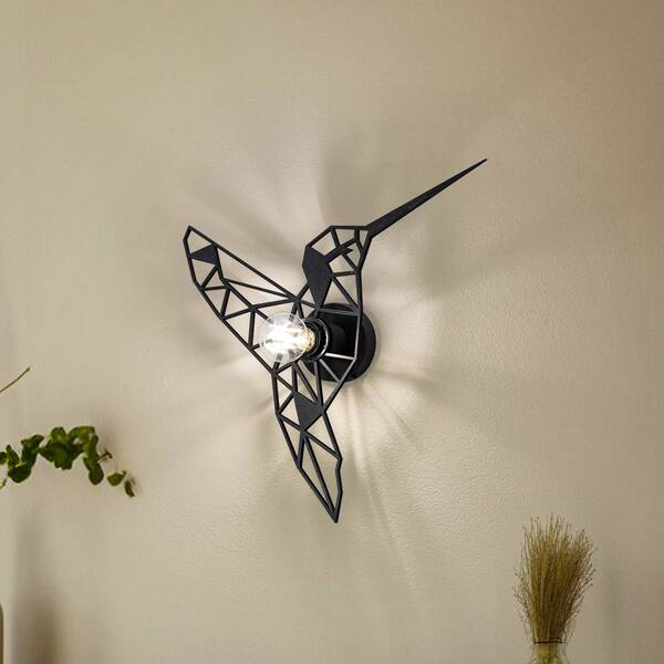  Opviq Lampa ścienna W-053 Lasercut, Wzór Czarnego Ptaka 