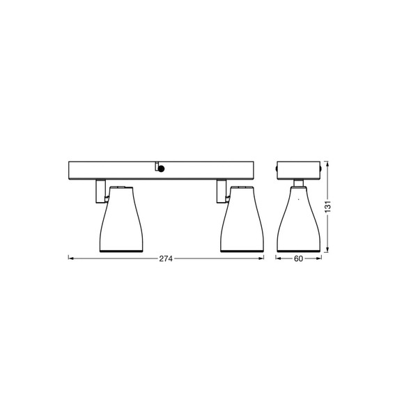  Osram Reflektor Sufitowy Osram Pear, Czarny, 2-punktowa, Gu10-led 2700 K 