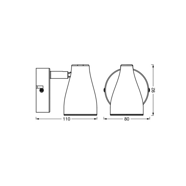  Osram Reflektor Sufitowy Osram Pear, Czarny, 1-punktowa, Gu10-led 2700 K 