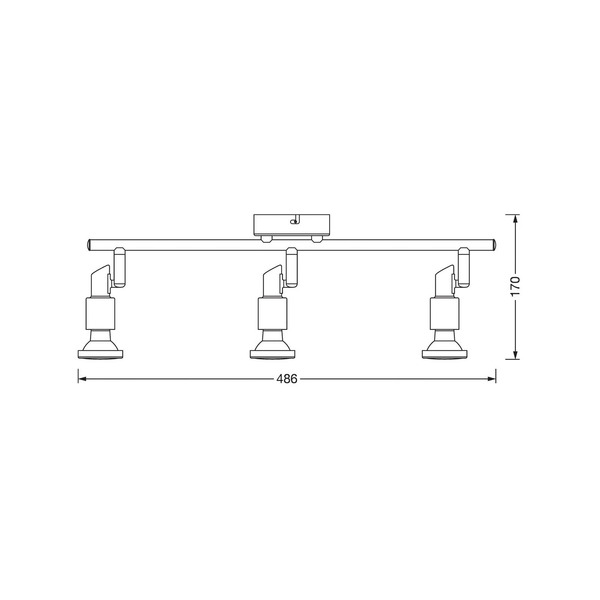  Osram Reflektor Sufitowy Osram, Srebrny, Metalowy, 3-punktowa Gu10-led 2700 K 