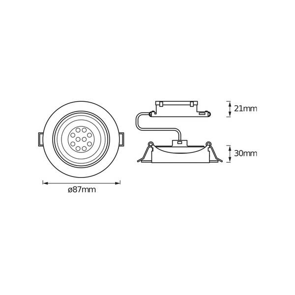  Osram Zestaw 3 Spotów Wpuszczanych Led Osram, Nikiel, ø 9 Cm, Metal 827 ściemniany 