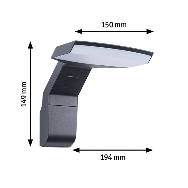  Paulmann Kinkiet Zewnętrzny Led Paulmann Zenera, 2200 K, Antracyt Ip44 