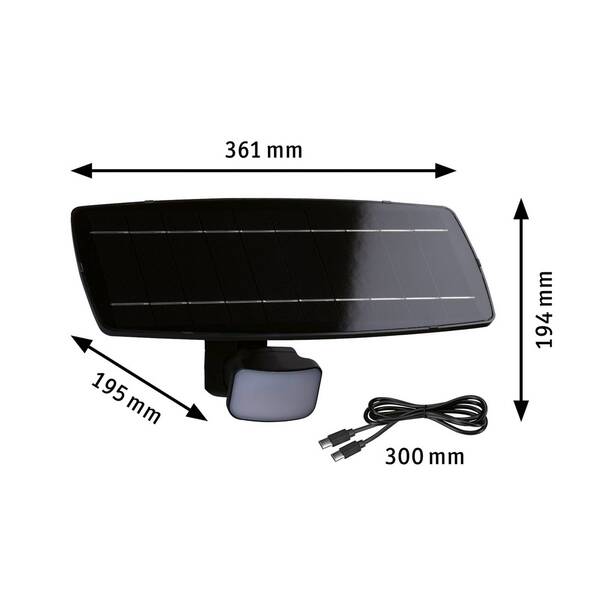  Paulmann Kinkiet Zewnętrzny Paulmann Smart Solar Flotas, Antracytowy, Ip65 