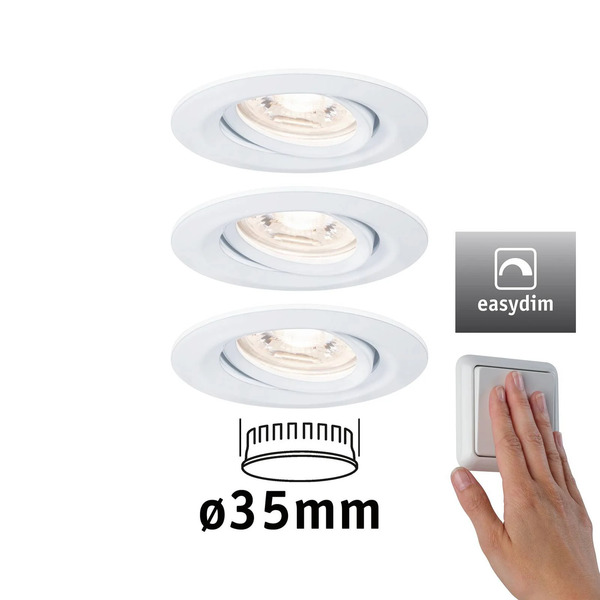  Paulmann Paulmann Nova Mini Plus Led Easydim 3 Szt. Biały 