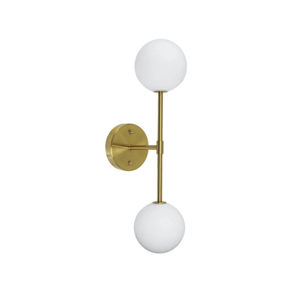  Pr Home Pr Home Sigma D Kinkiet, Złoty/opal, 2-punktowa, Szkło 49 Cm 